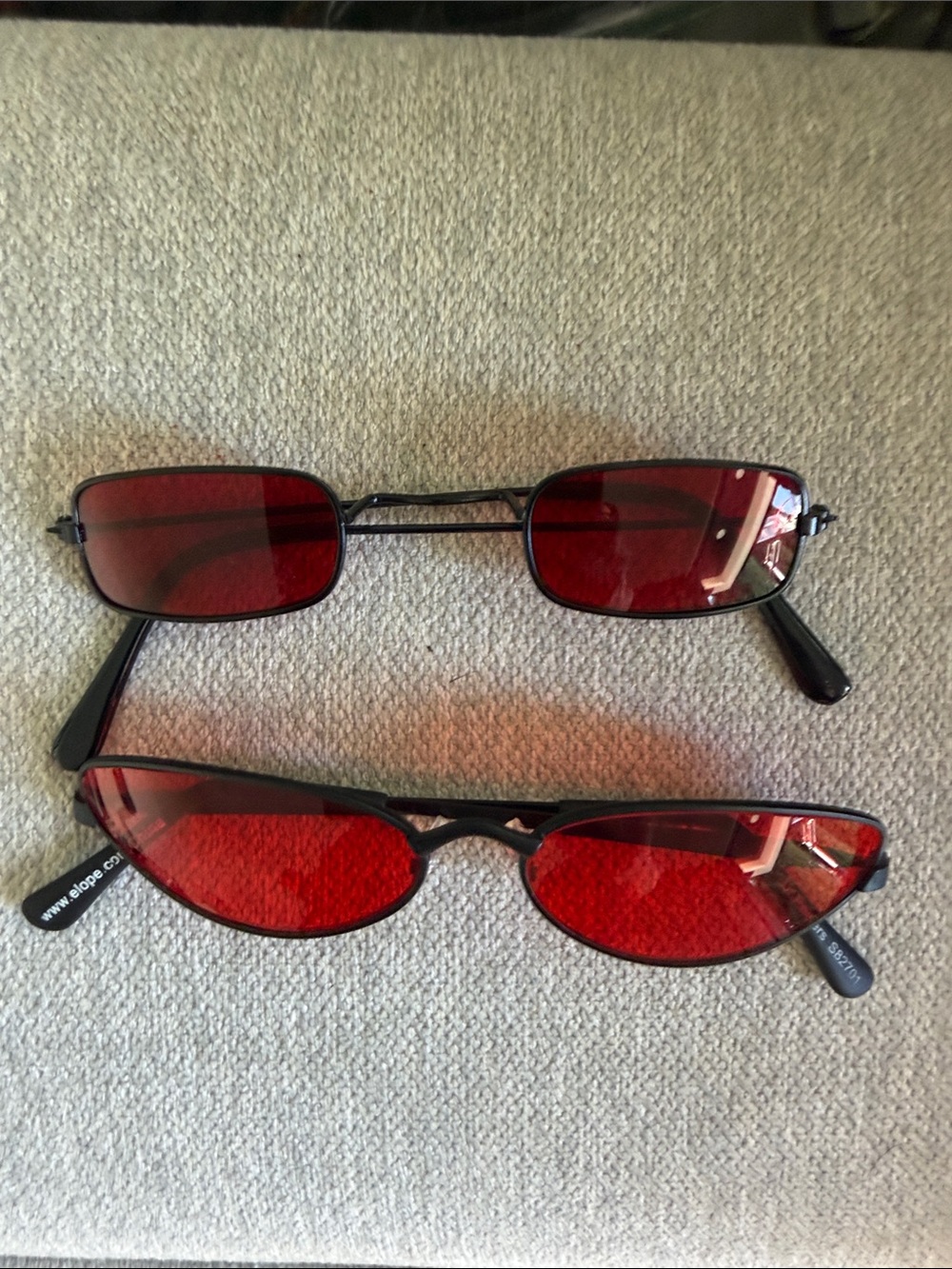 Men's Black Frame Sunglasses with Red Lenses - Pack of 2